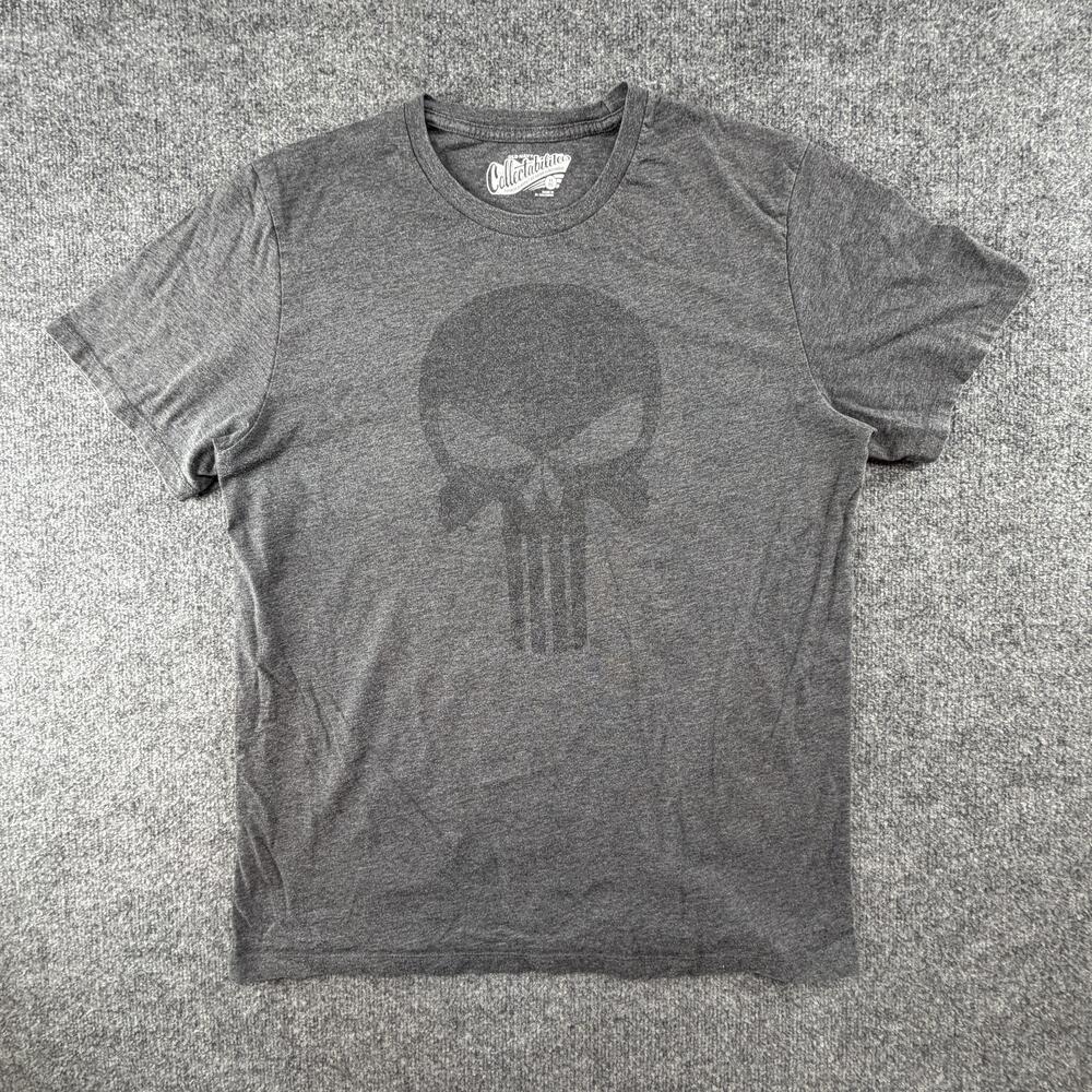 Punisher Shirt Mens XL Gray Old Navy Skull Logo Marvel Graphic Tee Tagless